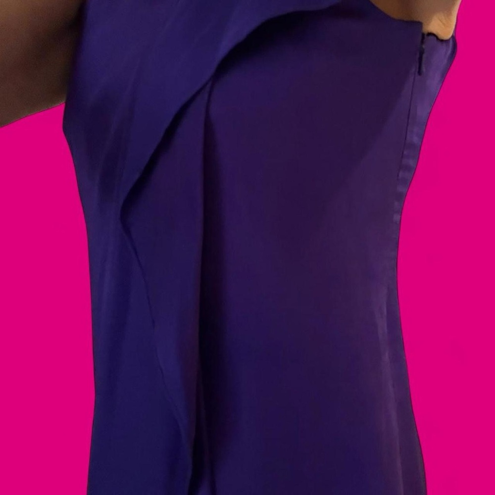 Halston Heritage One Shoulder Dress in Rich Purple